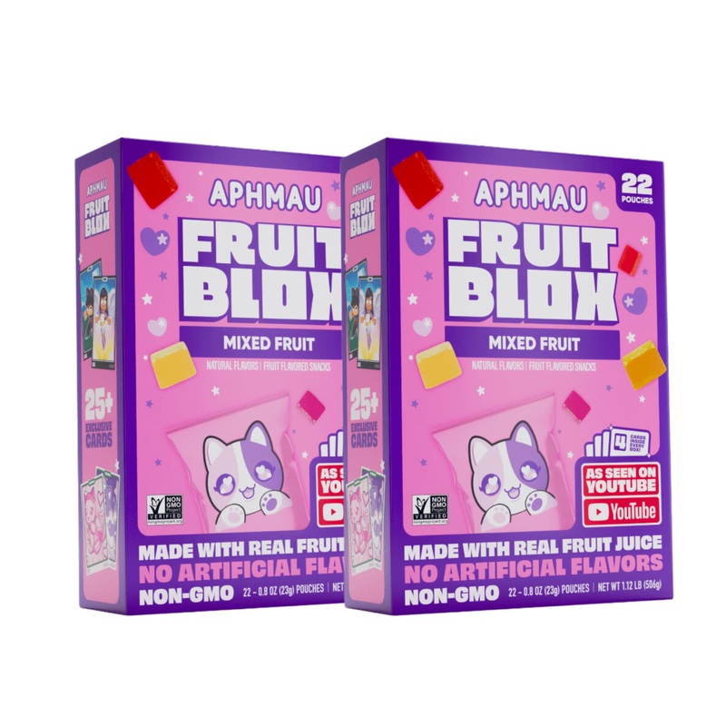 Generic Fruits Blox Mixed Fruit Snacks, 2 Boxes, 22 Count Each Box | Aphmauu | Ninja Kidx | Unspeakable (Aphmauu Mixed Fruit)