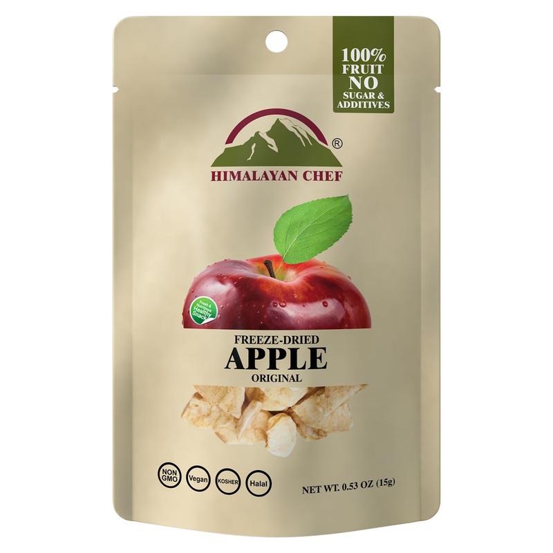 Himalayan Chef Freeze-Dried Fruit – 15G Freeze-Dried Apple, Healthy Organic Fruits Snacks For Kids & Adults | Baby Snacks, Glute