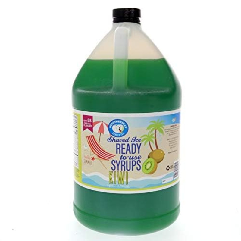 Hypothermias Kiwi Ready To Use Gallon (128 Fl. Oz) Hawaiian Snow Cone Flavors Syrup – Shaved Ice, 100% Pure Cane Sugar