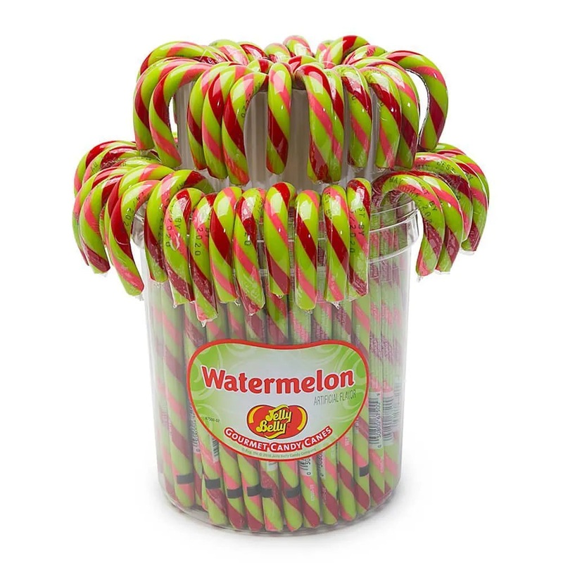 Jelly Belly Candy Canes – Watermelon: 80-Piece Bucket