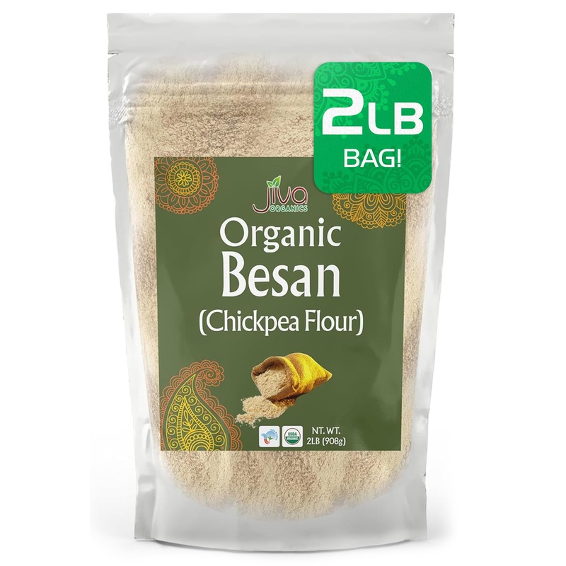 Jiva Organics Organic Chickpea Flour, Besan Flour 2 Pound – Non-Gmo, Gram Flour Fine – Vacuum Packed
