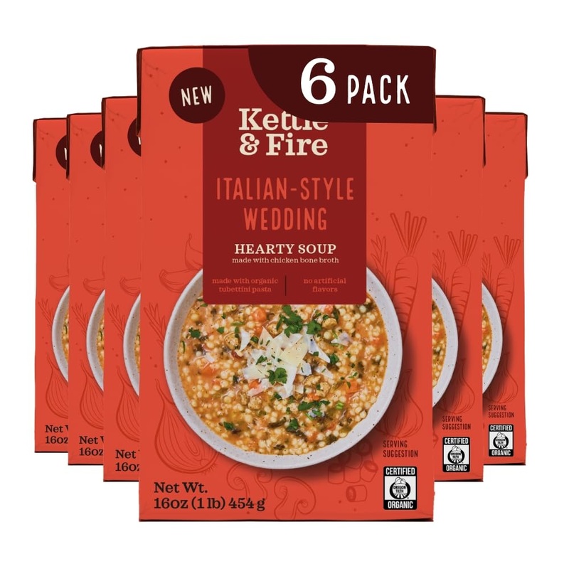 Kettle & Fire Italian-Style Wedding Hearty Soup, 6 Pack