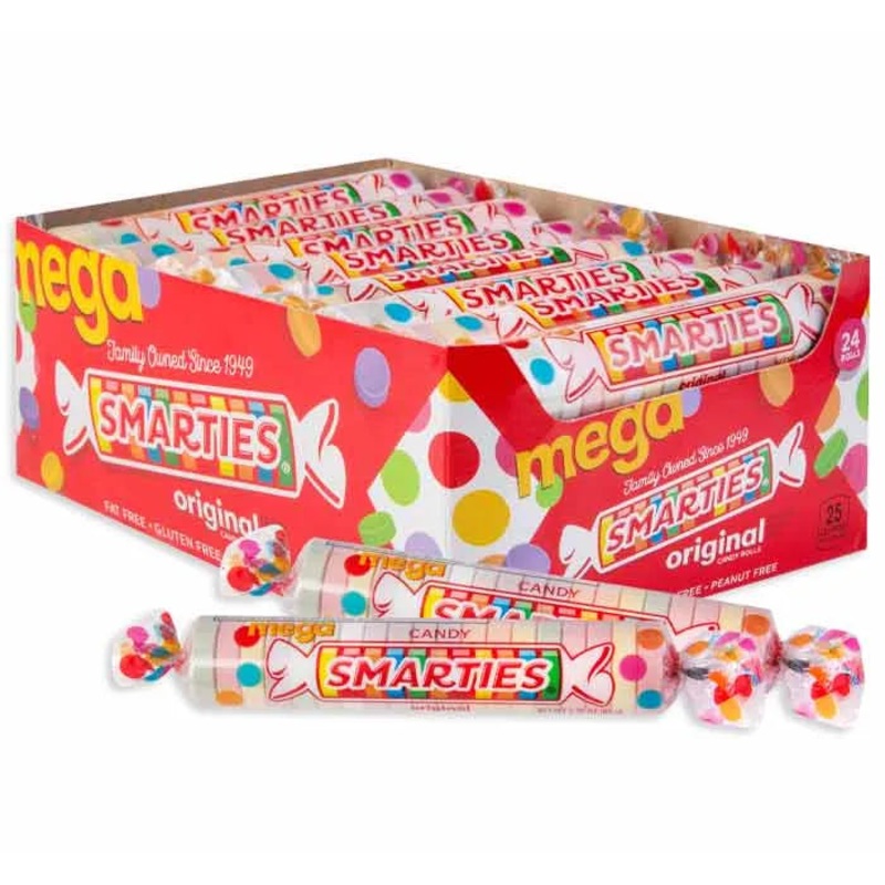 Mega Smarties Candy Rolls: 24-Piece Box
