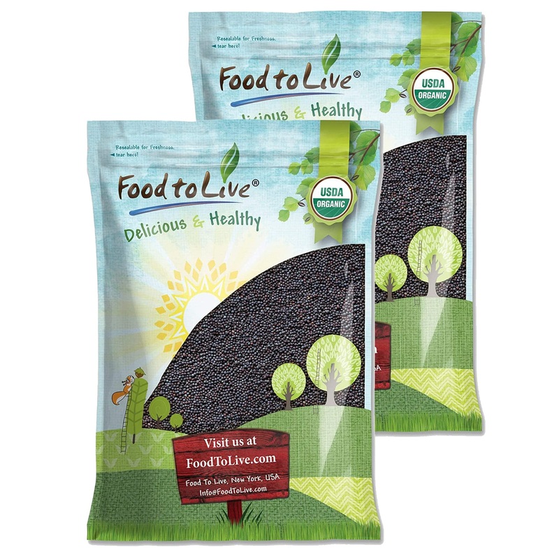 Organic Black Mustard Seeds, 18 Pounds – Non-Gmo, Whole Hot Spice, Non-Irradiated, Vegan, Kosher, Bulk. High In Protein, Fiber,