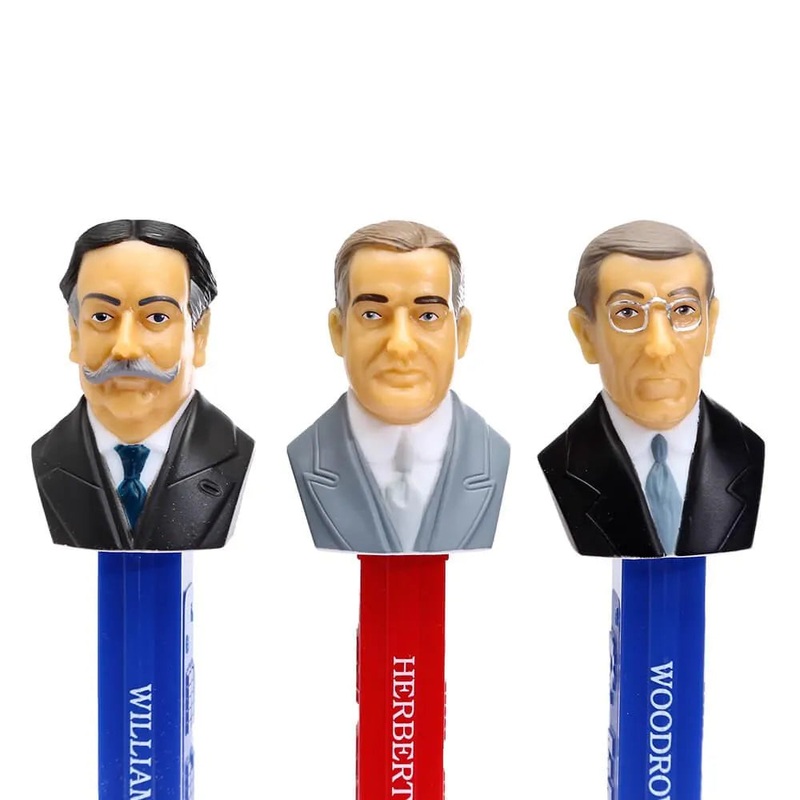 Presidents 1909-1933 PEZ Candy Dispensers: 5-Piece Gift Box