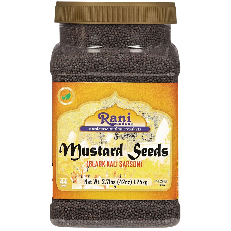 Rani Black Mustard Seeds Whole Spice (Kali Rai) 42Oz (2.7Lbs) 1.22Kg Bulk Pet Jar ~ All Natural | Gluten Friendly | Non-Gmo | Ko