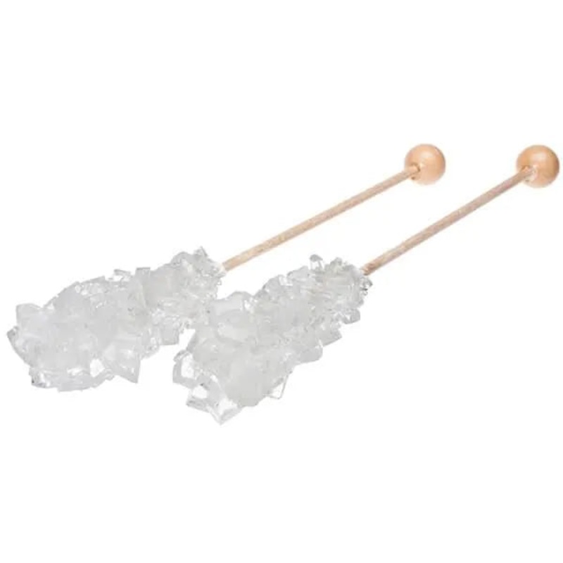 Rock Candy Swizzle Sticks – White – Wrapped: 72-Piece Box