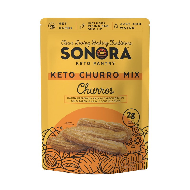 Sonora Churros Mexicanos Keto Friendly Dessert Mix | Churro Mix Kit With Piping Bag And Tip | Low Carb Almond Flour For Baking K