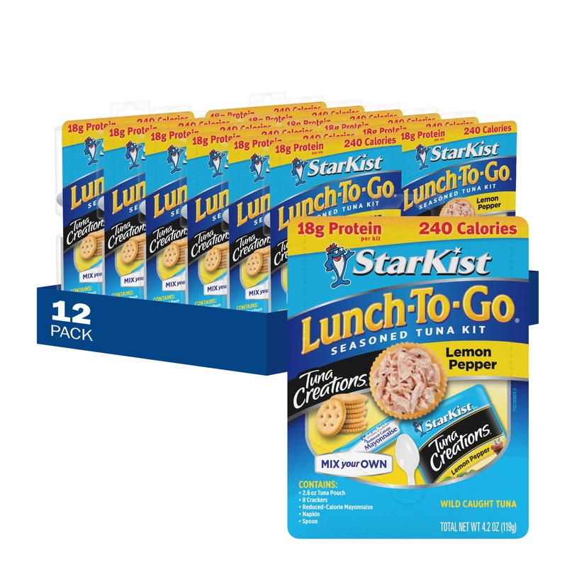 Starkist Lunch-To-Go Tuna Creations, Lemon Pepper Tuna Salad Kit – 4.2 Oz Kit, 12 Pack