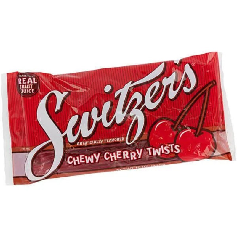 Switzer’s Chewy Licorice Twists – Cherry: 8-Ounce Bag