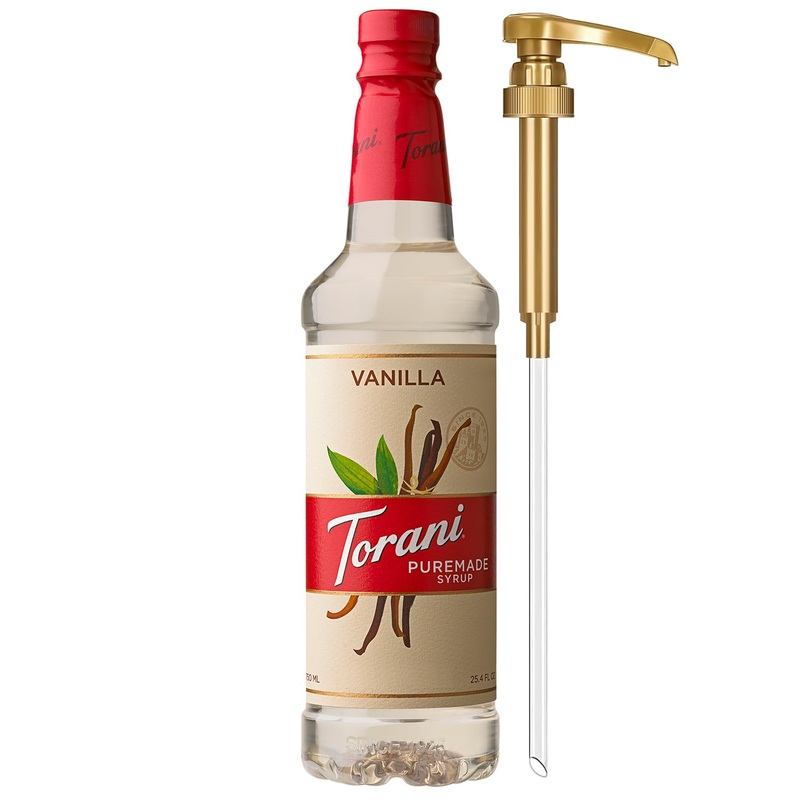 Torani Puremade Syrup, Vanilla Flavoring For Drinks, Pump Included, 25.4 Fl Oz