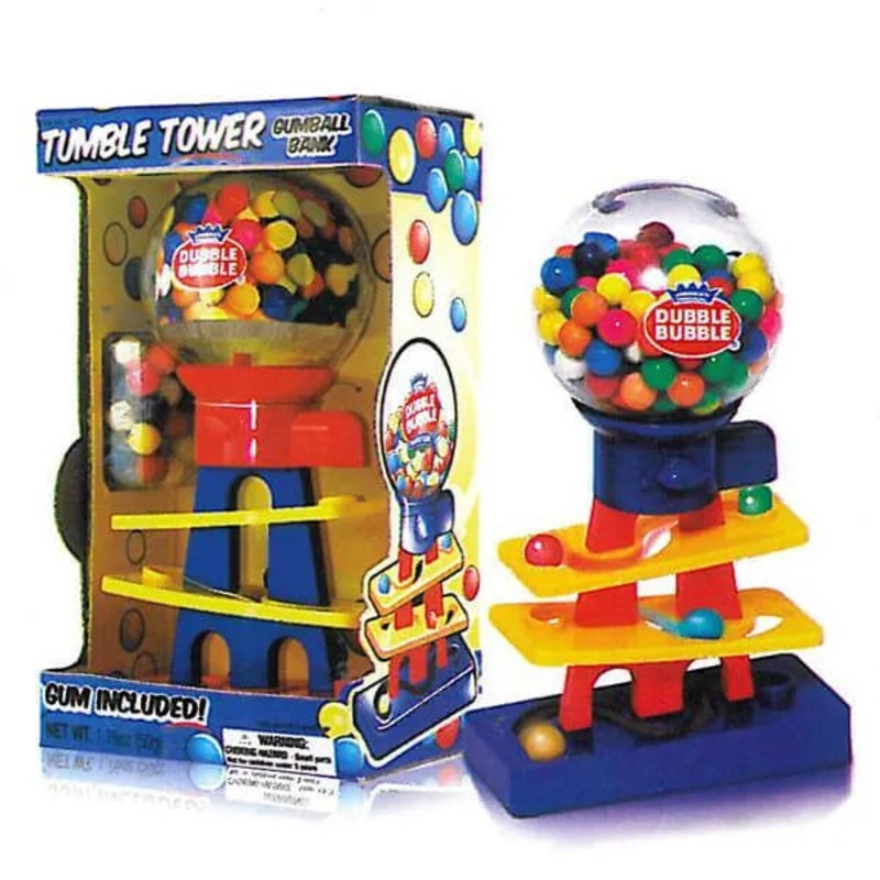 Tumble Tower Gumball Machine Bank with Gumballs