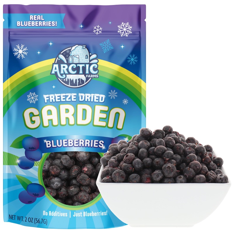 Arctic Farms Garden Pure Freeze Dried Blueberries Fruits, No Sugar Added, Crunchy Snacks (Blueberry)