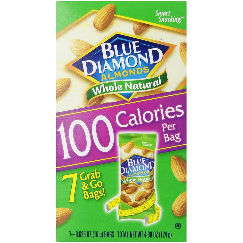 Blue Diamond Almonds, Raw Whole Natural, 100 Calorie Pack, 7 Count