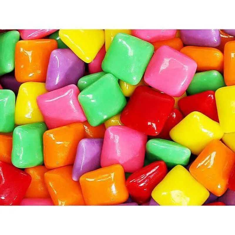 Dubble Bubble Chiclets Chewing Gum Tabs – Tropical Fruit Flavors: 1.5LB Jar