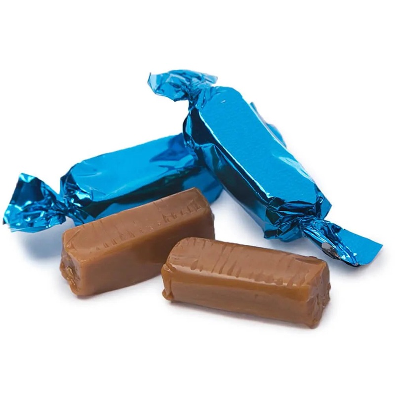 Foiled Caramel Candy – Blue: 180-Piece Bag