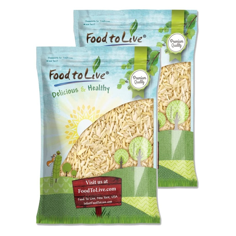 Food To Live – Blanched Slivered Almonds, 18 Pounds Chopped Raw Blanched Almonds, Unsalted, Vegan, Keto, Kosher, Bulk. High In P
