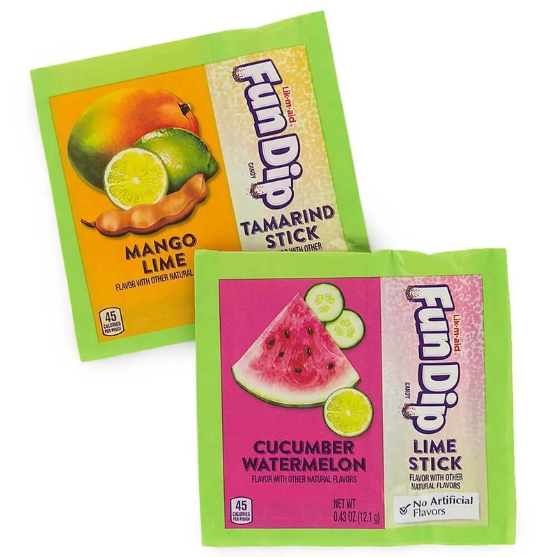 Fun Dip Candy Packs – Mango Lime & Cucumber Watermelon: 12-Piece Box
