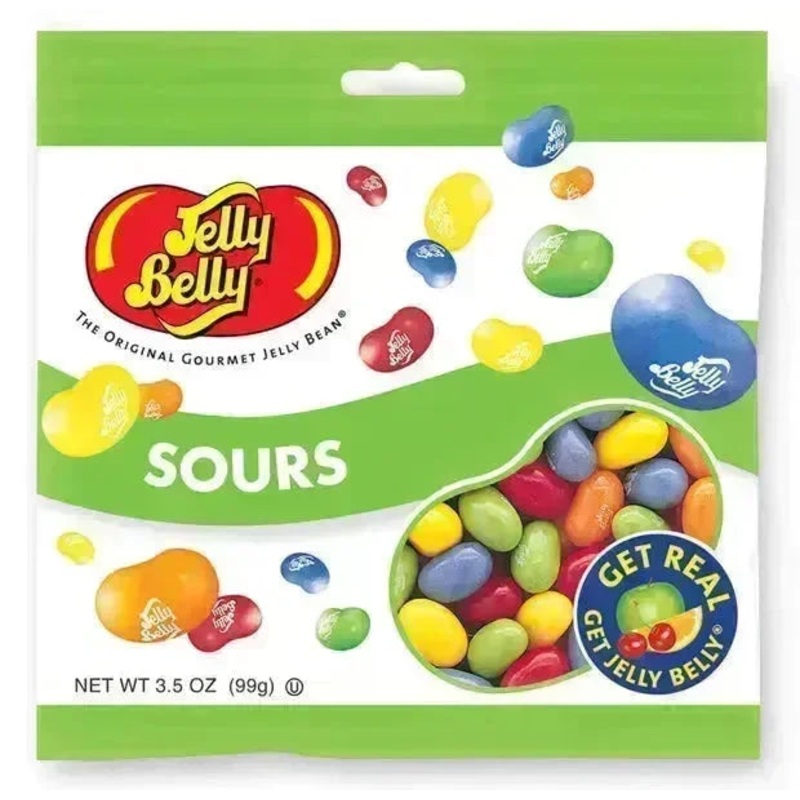 Jelly Belly Sours Jelly Beans Peg Bags: 12-Piece Case