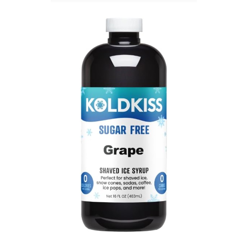 Koldkiss Sugar Free Grape Shaved Ice, Hawaiian Shaved Ice & Snow Cone Syrup – 16 Fl Oz Pints | Perfect For Parties, Milkshakes,