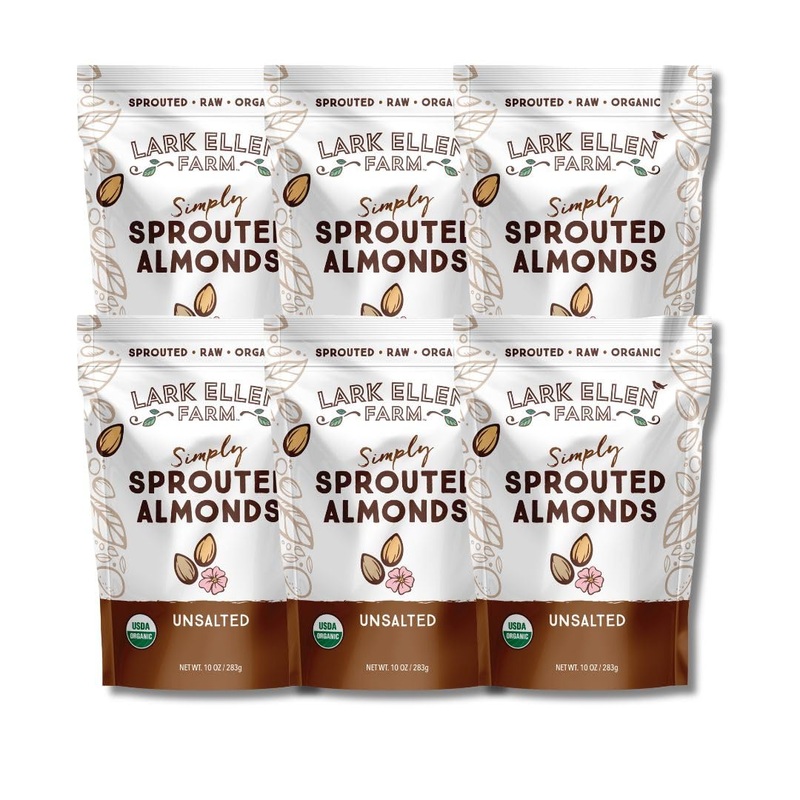 Lark Ellen Farm Raw Almonds, Sprouted Unsalted, Steam Pasteurized, Certified Usda Organic, Gluten-Free Whole Shelled California