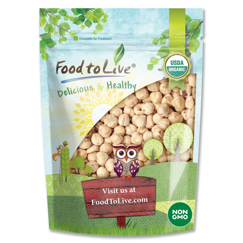 Organic Raw Blanched Hazelnuts, 4 Pounds – Non-Gmo Filberts, No Skin, Unsalted, Unroasted, Vegan, Bulk Nuts. Good Source Of Prot