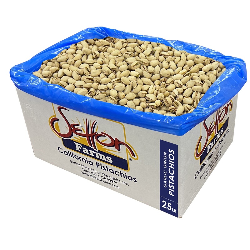 Pistachios Galic & Onion Seasoned, 25 Lbs. Bulk Case, Kosher