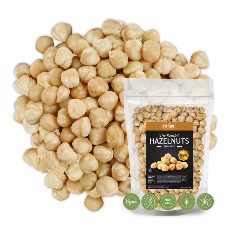 Premium Natural Toasted Hazelnuts, 32Oz (2 Lb) – Small Batch Roasted, Blanched, Non-Gmo, Batch-Tested Gluten & Peanut-Free, Vega