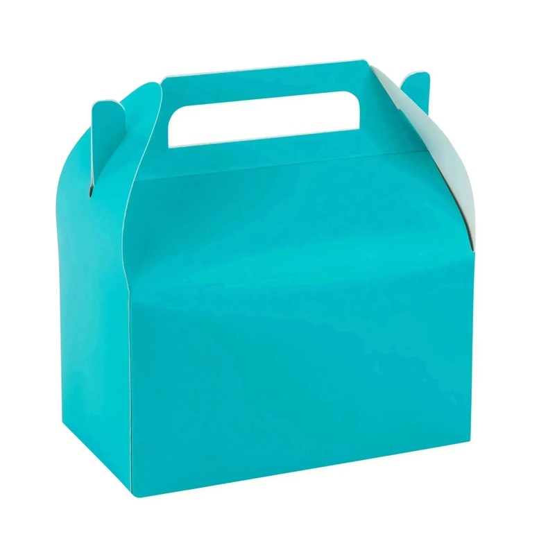 Teal Themed Treat Boxes – Birthday and Party Decor 6.25×3.75×3.5 Inches 20 Pack