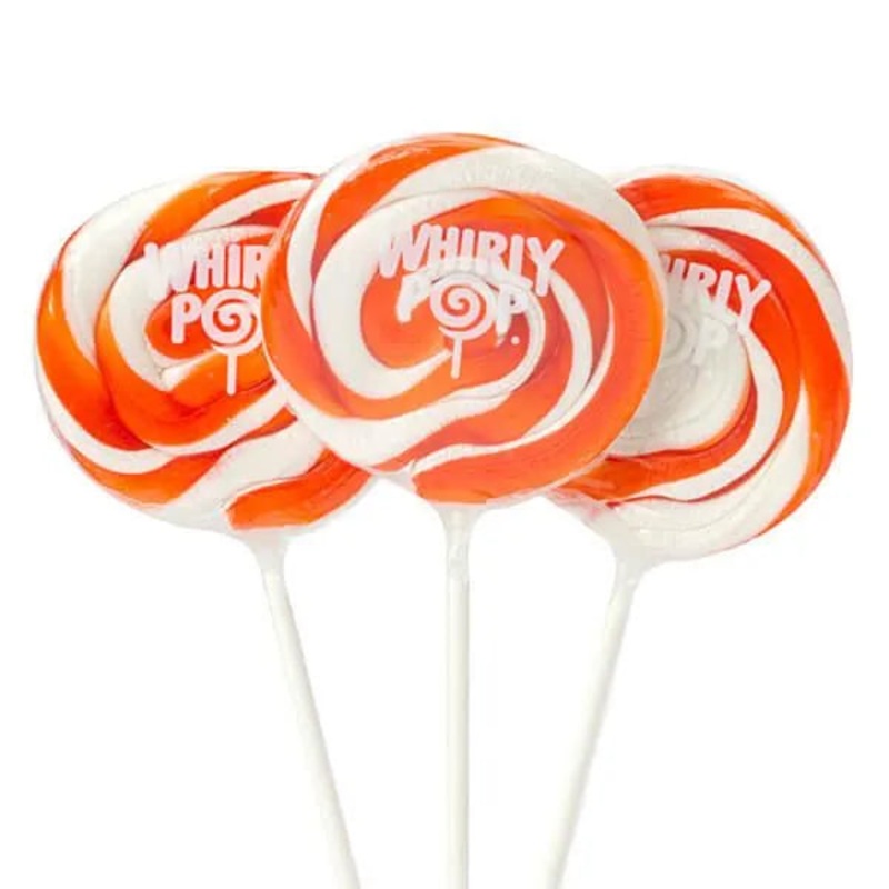 Whirly Pop 1.5-Ounce Swirl Suckers – Orange: 24-Piece Display