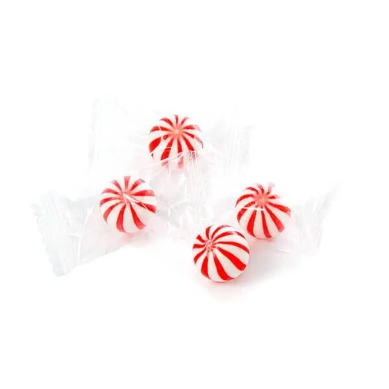 YumJunkie Sassy Spheres Cherry Red Striped Candy Balls – Petite: 5LB Bag