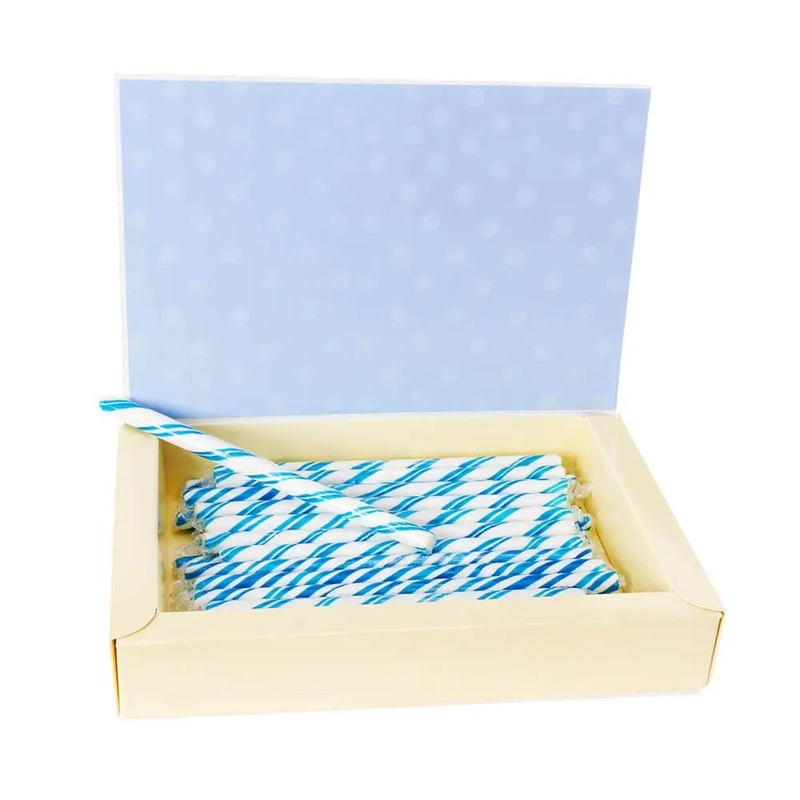 Birth Announcement Candy Sticks – Boy: 24-Piece Box