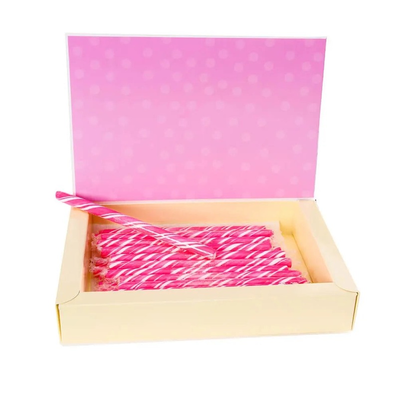 Birth Announcement Candy Sticks – Girl: 24-Piece Box