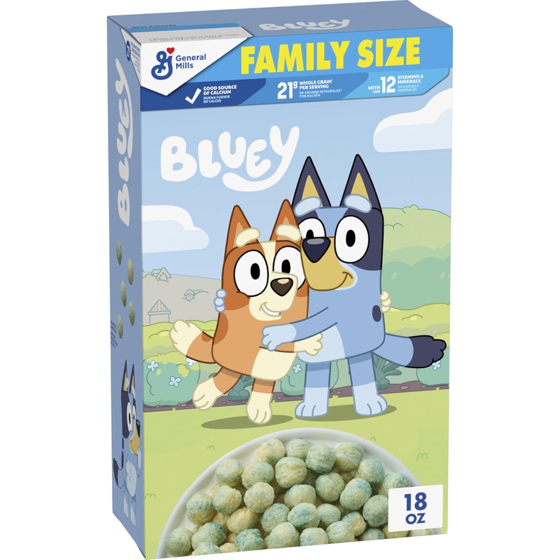 Bluey Cereal, Crispy Corn Cereal Puffs, Made With Whole Grain, Family Size, 18 Oz