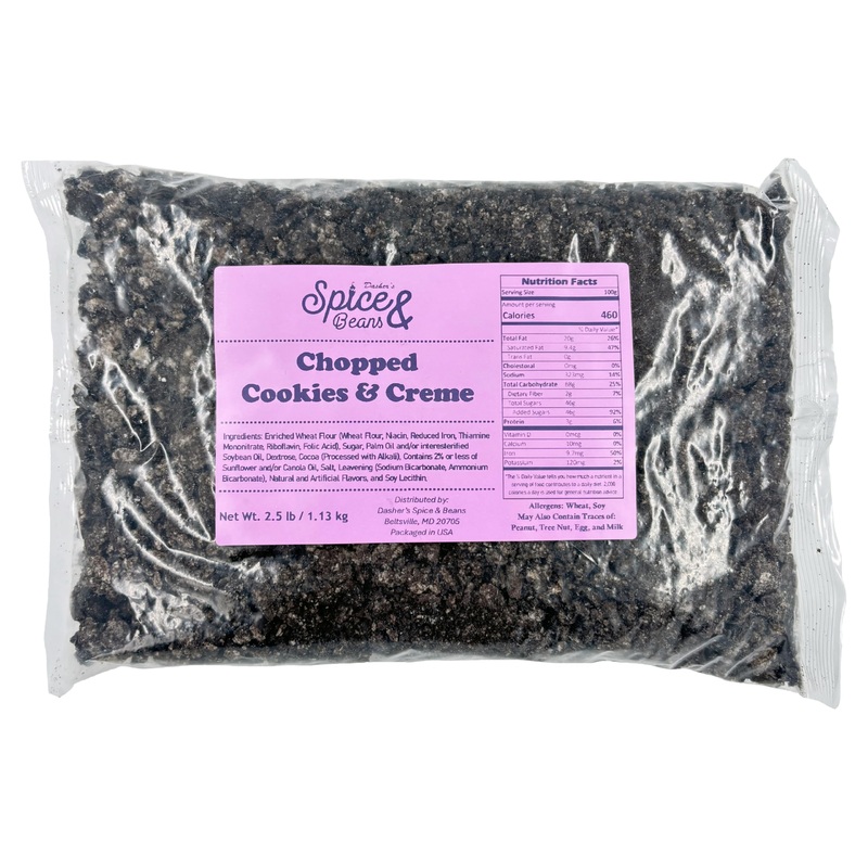 Chopped Cookies & Creme Dessert Topping | Ice Cream, Milkshake, Cakes, Cupcakes, & Cookies | Kosher | Made In America | By Dashe
