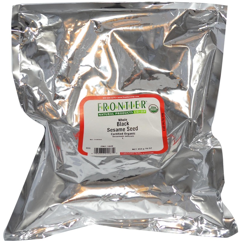 Frontier Co-Op Sesame Seed, Black, Certified Organic, Kosher | 1 Lb. Bulk Bag | Sesamum Indicum