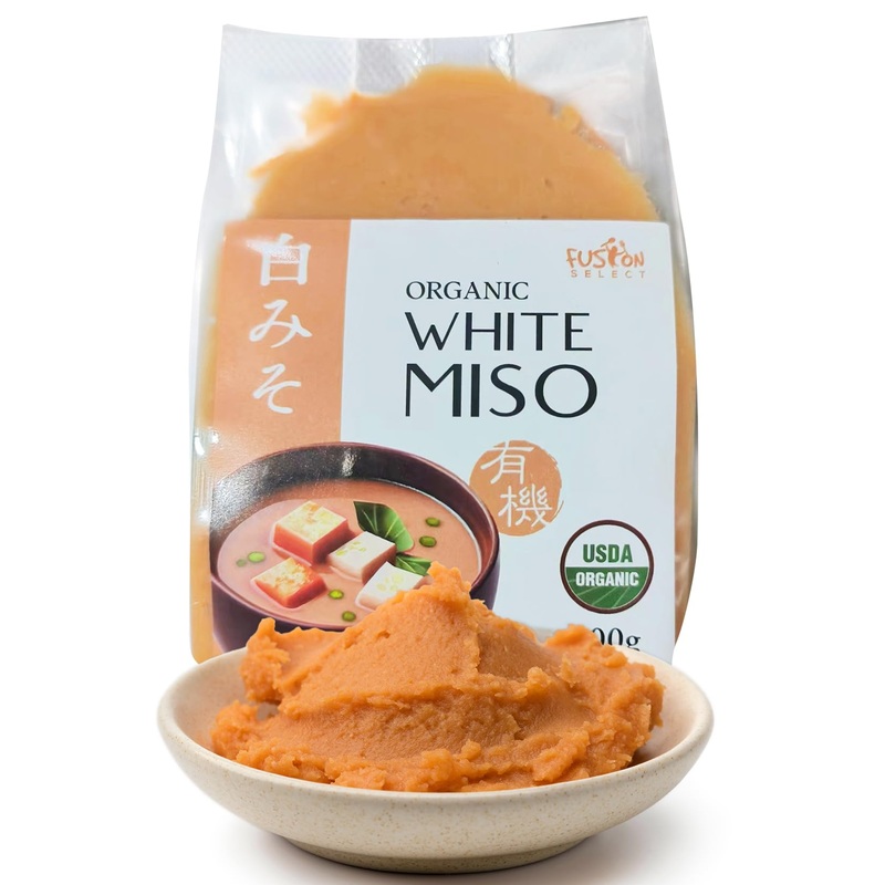 Fusion Select 600G Organic White Miso Paste – Made Of Fermented Soy Bean & Rice – Savory Japanese Seasoning For Cooking Soup Bas