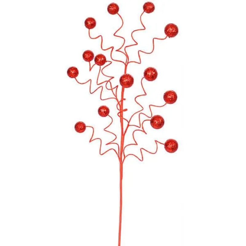 Glitter Sequin Ball Spray – Red: 22 Inch