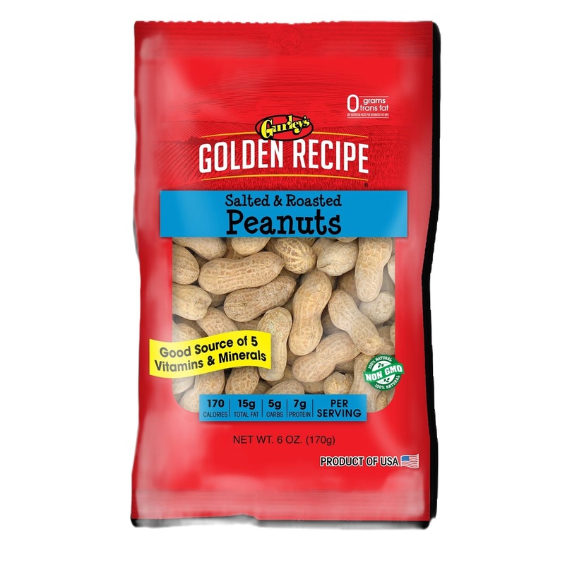 Gurley’S Jumbo Salted & Roasted In Shell Peanuts, Non Gmo Healthy High Protein Snacks, Salty Peanut Snack Sized Bags, 6 Oz Bag B
