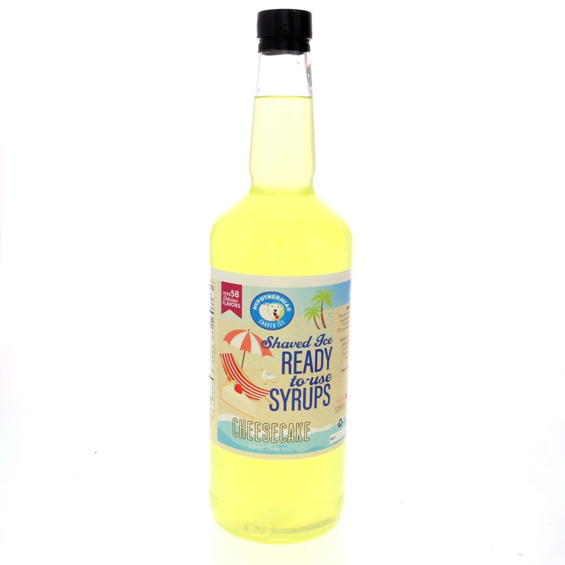 Hypothermias Hawaiian Snow Cone Syrup, Shaved Ice Flavor – Quart (32 Fl. Oz) – Cheesecake – Non-Gmo 100% Pure Cane Sugar, Bpa-Fr