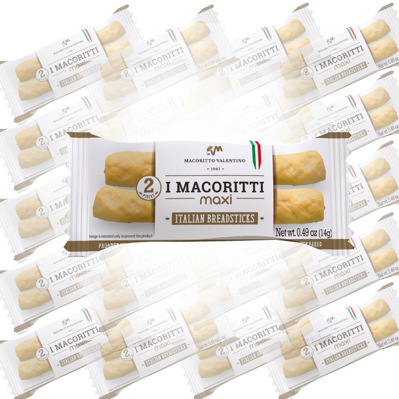 I Macoritti Maxi Breadsticks | Dip & Bread Sticks Snacks – Authentic Italian Bread Snack, Grab-And-Go Convenience, Oven-Baked, M