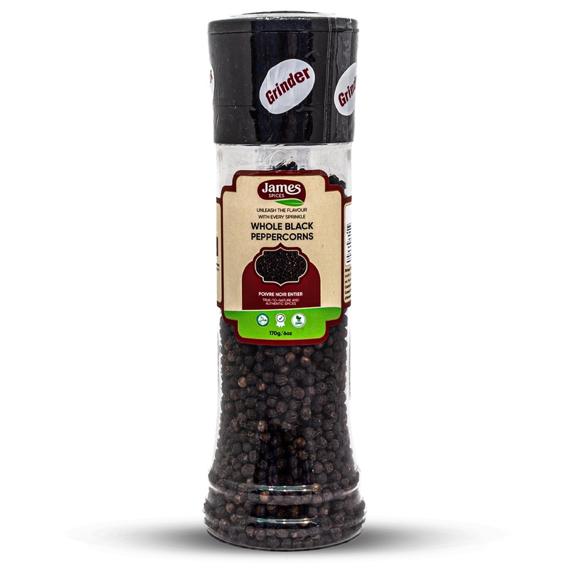 James Spices Inc. Black Pepper (Black Peppercorn With Grinder)