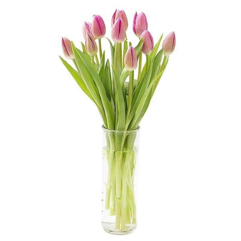 Kabloom Flowers – Mother’S Day Collection – 10 Pink Tulips With Vase, Gift For Birthday, Sympathy, Anniversary, Get Well, Thank