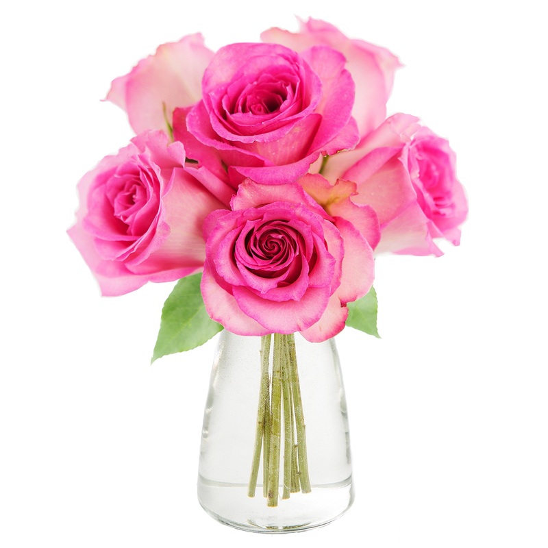 Kabloom Flowers – Mother’S Day Collection – Sweet As Can Be Pink Roses (Half Dozen) – With Vase|Gift For Birthday, Anniversary,