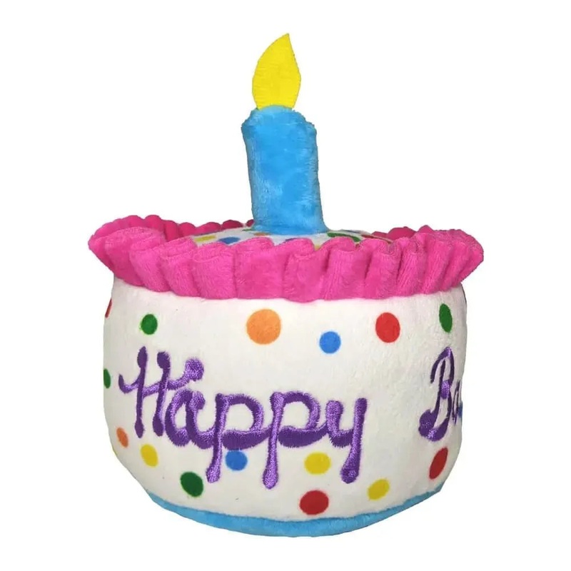 Lulubelle’s Power Plush Happy Barkday Cake Dog Toy: Large