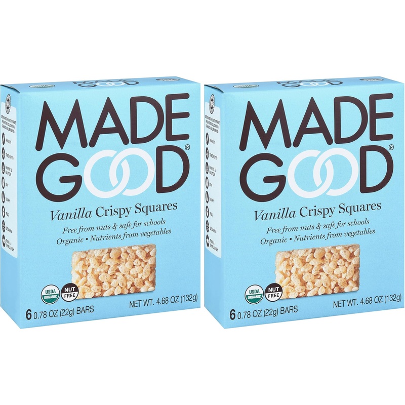 Madegood Vanilla Crispy Squares, 6 Healthy Snacks, 0.78Oz – Pack Of 2
