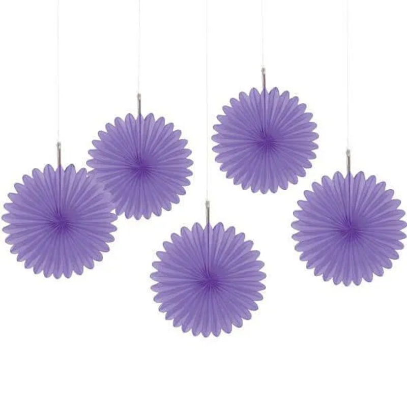 Mini Hanging Fans – Purple: 5-Piece Pack