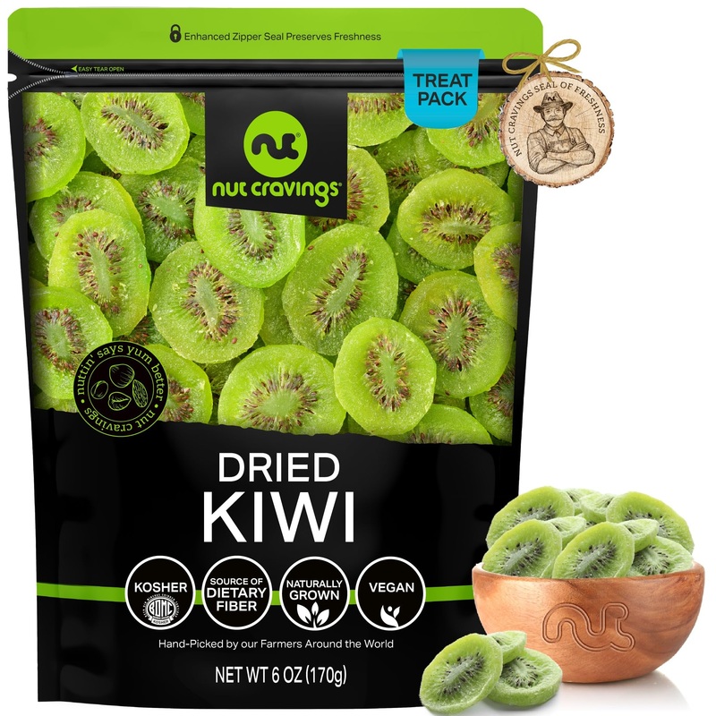 Nut Cravings Dry Fruits – Sun Dried Kiwi Slices, (6Oz – 1 Pack) Packed Fresh In Resealable Bag – Sweet Snack, Healthy Food, Natu