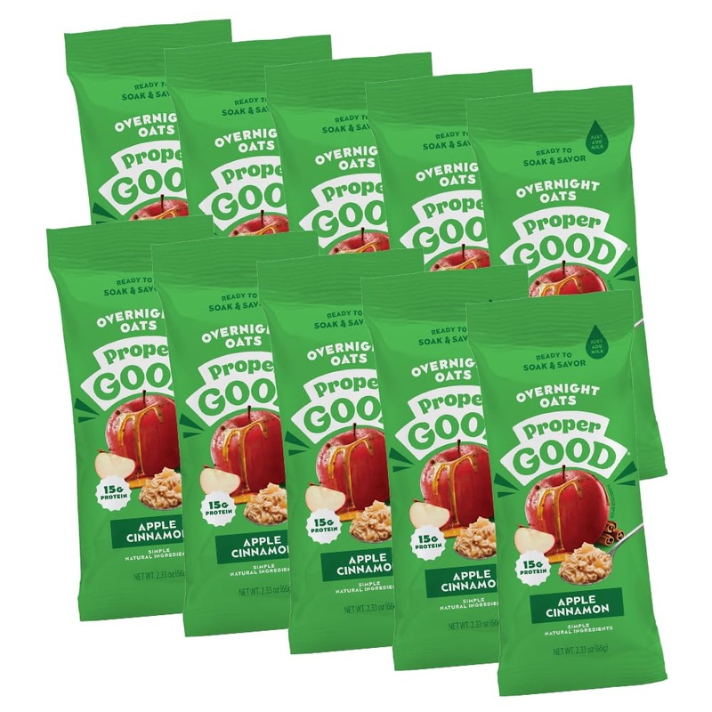 Proper Good Apple Cinnamon Overnight Oats – Nutritious & Delicious Breakfast With 15G Protein – Quick & Easy Meal With Natural I