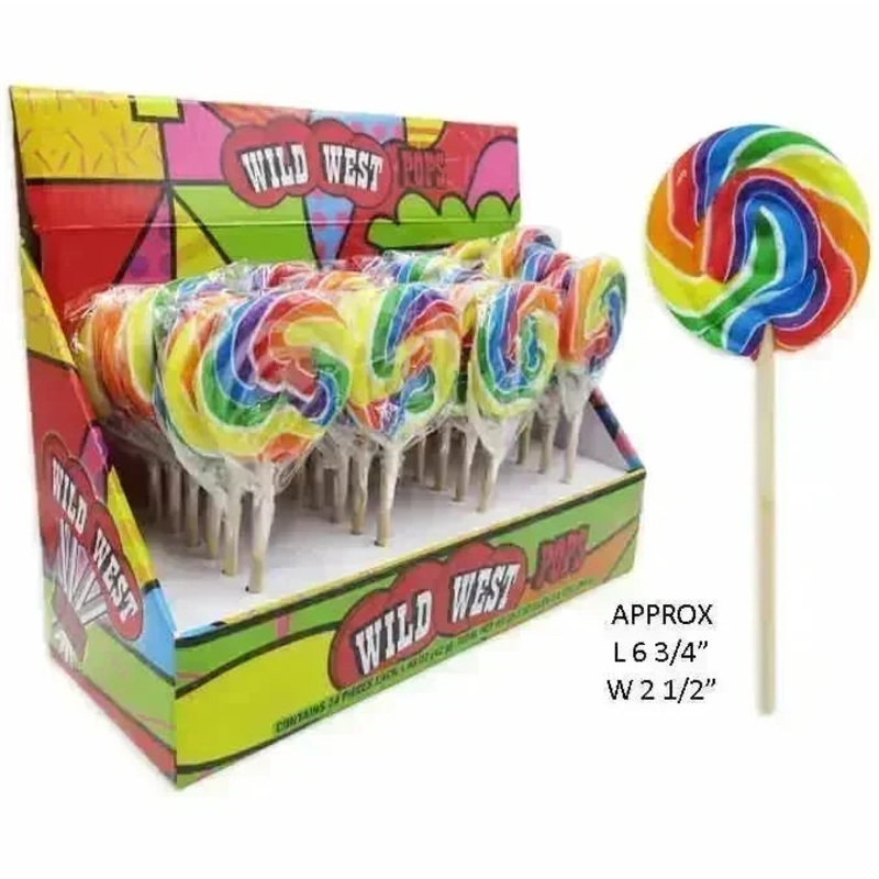 Rainbow Swirl Lollipops 1.5-Ounce Lollipops: 48-Piece Display